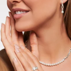 Women THOMAS SABO Rings-Band ring with white stones pavé silver