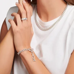 Women THOMAS SABO Rings-Band ring with white stones pavé silver