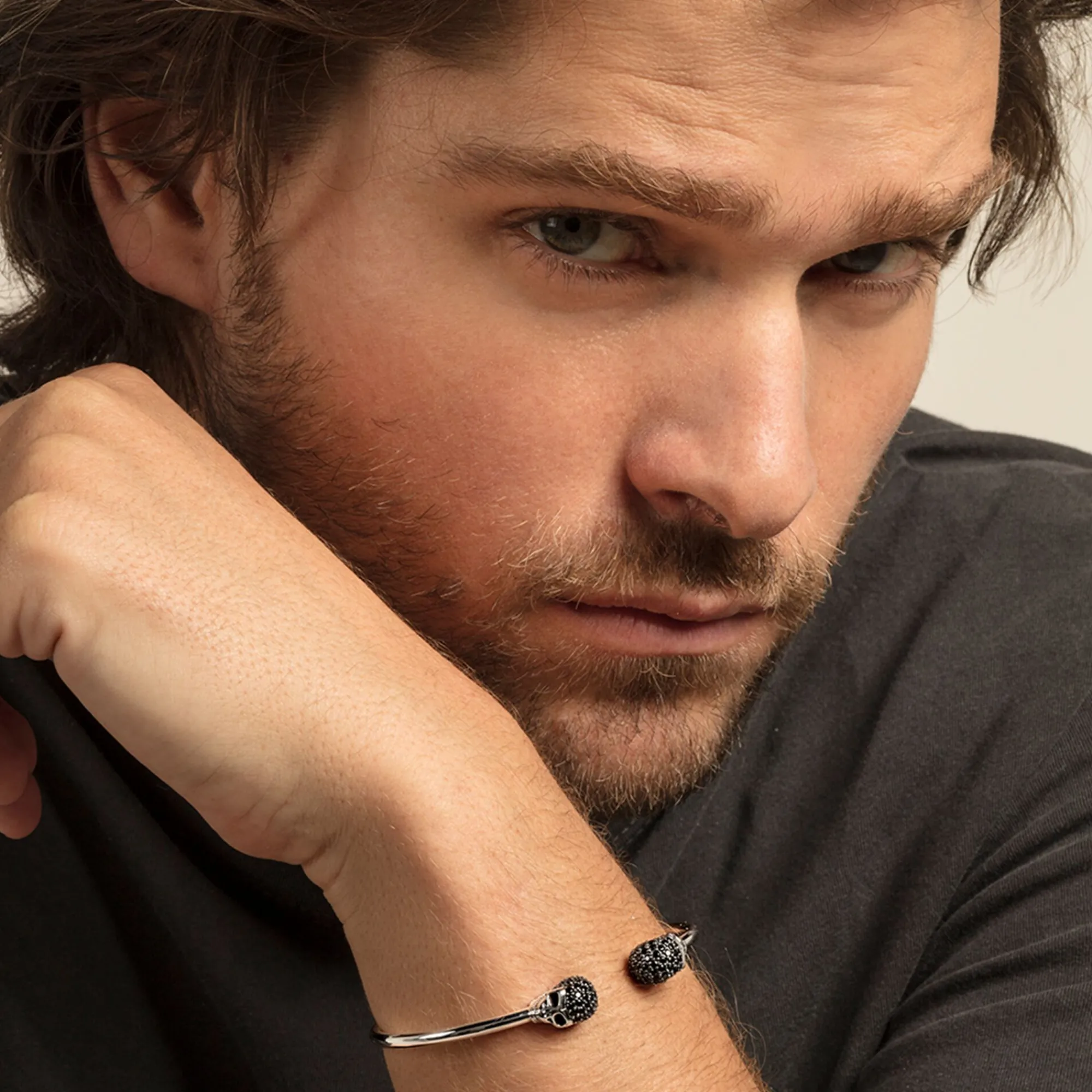 Women THOMAS SABO Bangles|Bangles-Bangle skull pavé