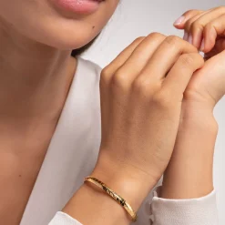 Women THOMAS SABO Bangles|18-Carat Gold-Plating - 925 Silver-Bangle snakeskin gold