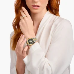 Women THOMAS SABO Watches|Ladies' Watches-Bicolour automatic watch with 36 mm and lilies emblem
