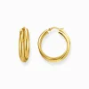 Women THOMAS SABO Hoop Earrings-Big gold-plated hoop earrings intertwined design