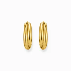 Women THOMAS SABO Hoop Earrings-Big gold-plated hoop earrings intertwined design