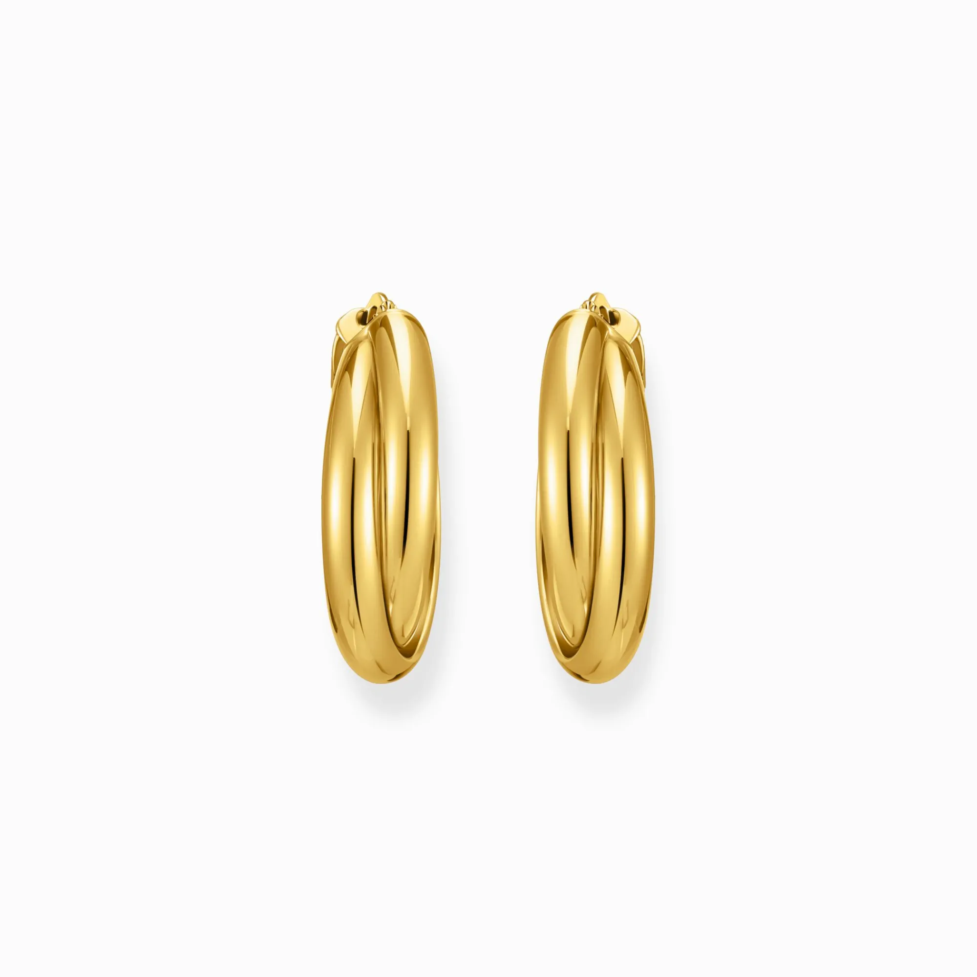 Women THOMAS SABO Hoop Earrings-Big gold-plated hoop earrings intertwined design