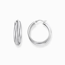 Women THOMAS SABO Hoop Earrings-Big silver hoop earrings intertwined design