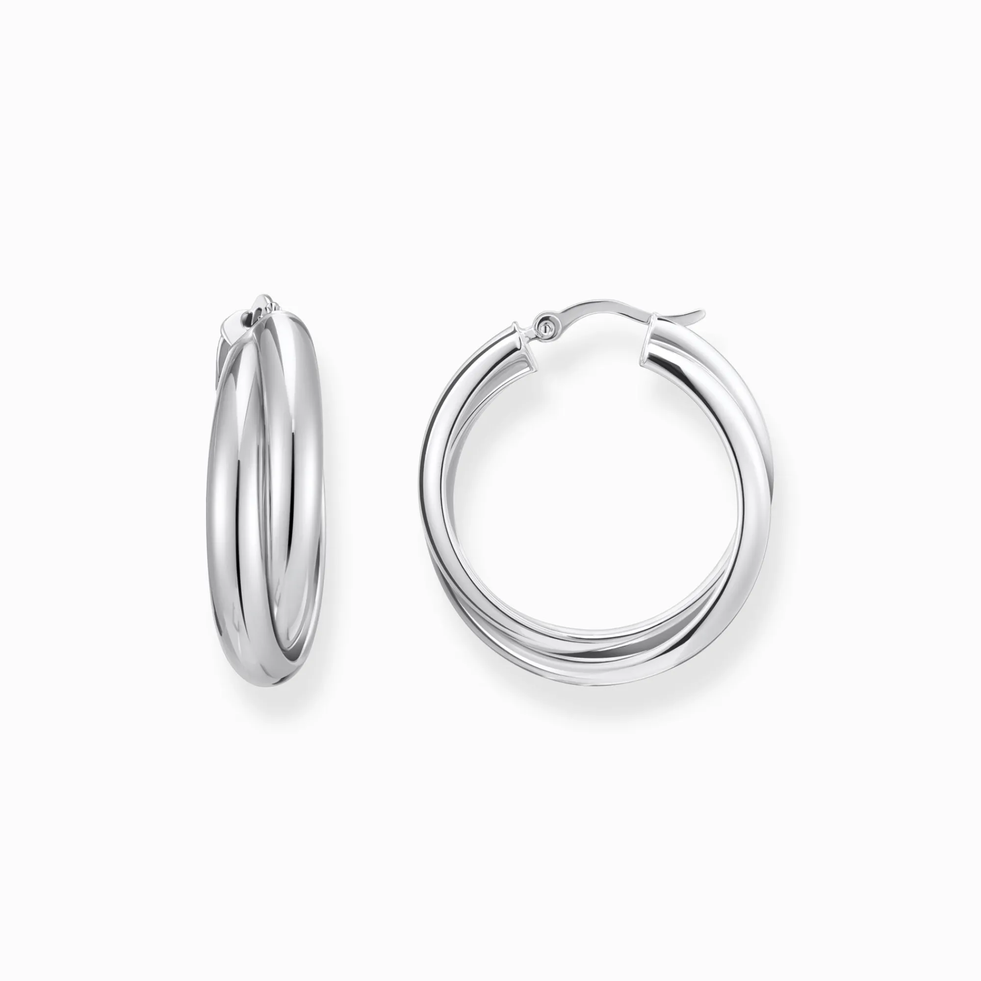 Women THOMAS SABO Hoop Earrings-Big silver hoop earrings intertwined design