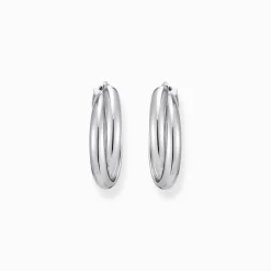 Women THOMAS SABO Hoop Earrings-Big silver hoop earrings intertwined design