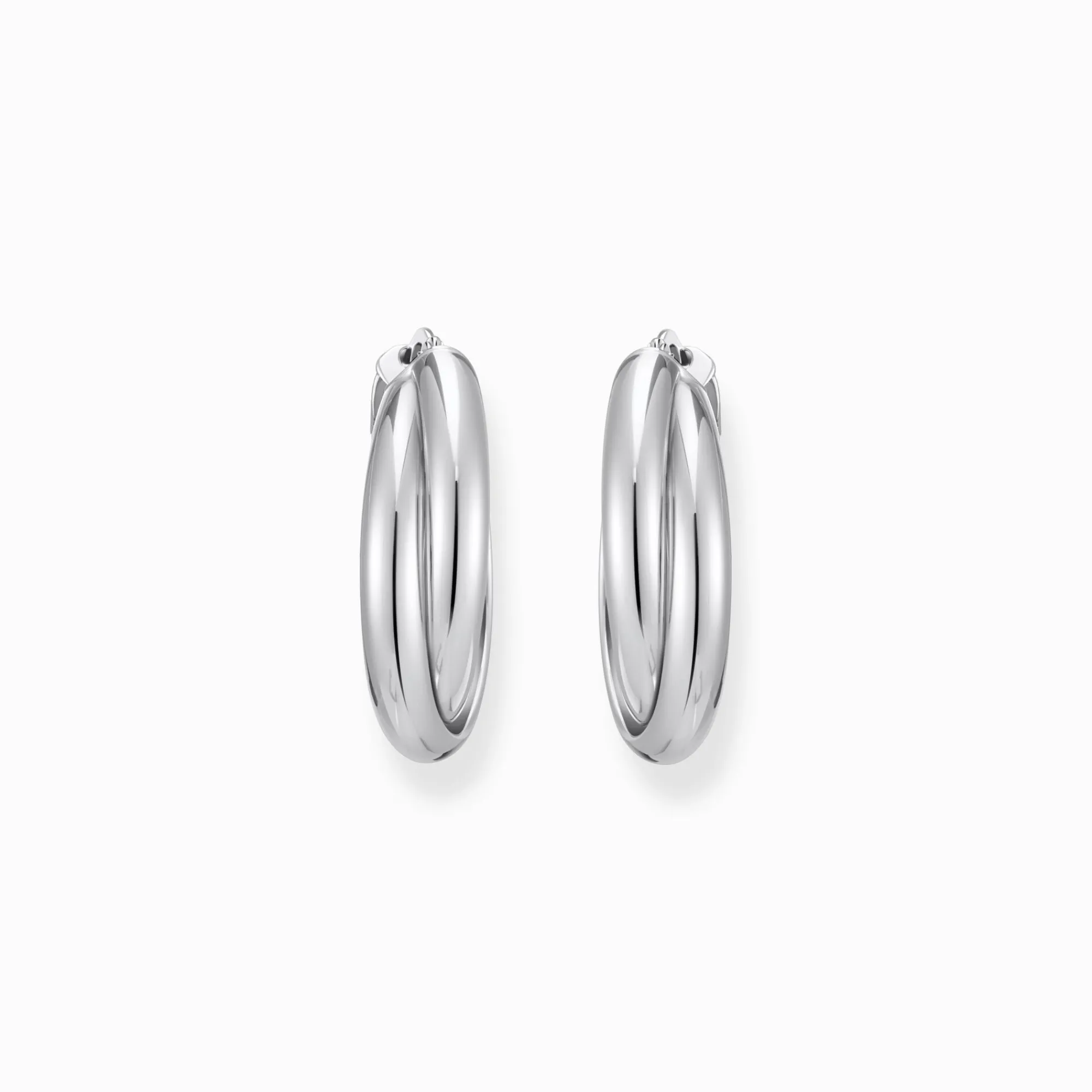 Women THOMAS SABO Hoop Earrings-Big silver hoop earrings intertwined design