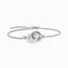 Women THOMAS SABO Bracelets|925 Silver-Blackened silver bracelet Together with two rings and coloured stones
