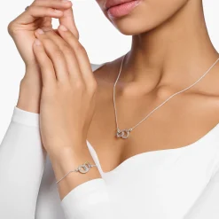 Women THOMAS SABO Bracelets|925 Silver-Blackened silver bracelet Together with two rings and coloured stones
