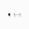 Women THOMAS SABO Ear Studs|Ear Studs & Hoops-Blackened silver ear studs with crocodile eyes and black stones