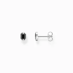Women THOMAS SABO Ear Studs|Ear Studs & Hoops-Blackened silver ear studs with crocodile eyes and black stones