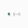 Women THOMAS SABO Ear Studs|Ear Studs & Hoops-Blackened silver ear studs with crocodile eyes and green stones