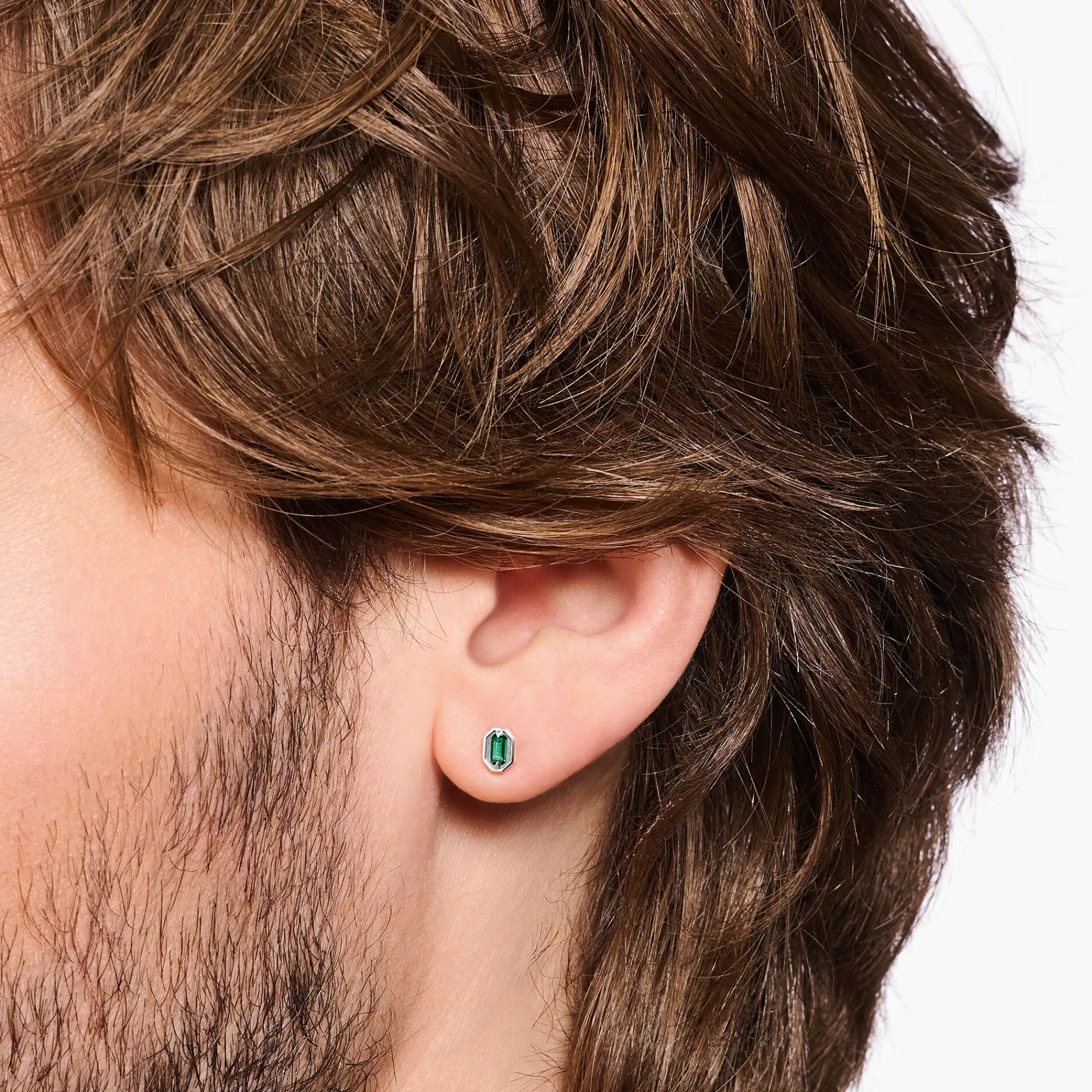 Women THOMAS SABO Ear Studs|Ear Studs & Hoops-Blackened silver ear studs with crocodile eyes and green stones