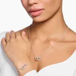 Women THOMAS SABO Necklaces|925 Silver-Blackened silver necklace Together with two rings and coloured stones