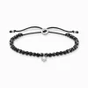 Women THOMAS SABO Bracelets-Bracelet black pearls with white stone