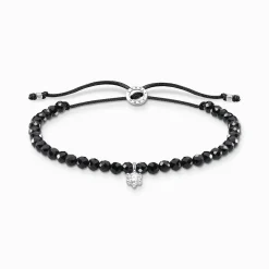 Women THOMAS SABO Bracelets-Bracelet black pearls with white stone
