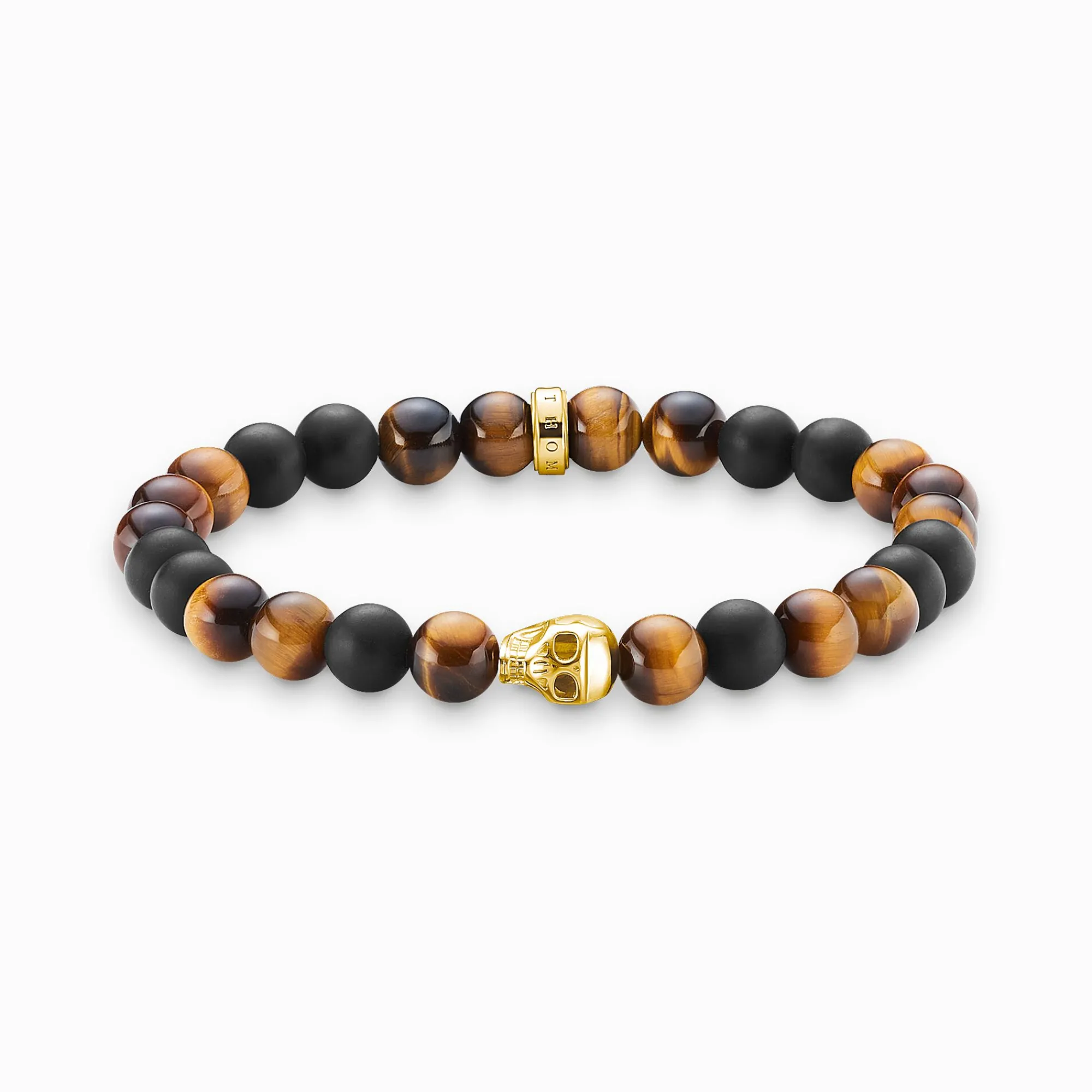 Women THOMAS SABO Bracelets|18-Carat Gold-Plating - 925 Silver-Bracelet brown skull