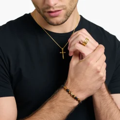 Women THOMAS SABO Bracelets|18-Carat Gold-Plating - 925 Silver-Bracelet brown skull