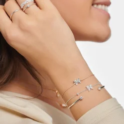 Women THOMAS SABO Bracelets-Bracelet butterfly white stones