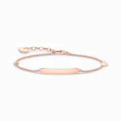 Women THOMAS SABO Bracelets|18-Carat Rose Gold Plating - 925 Silver-Bracelet classic with heart and infinity rose gold