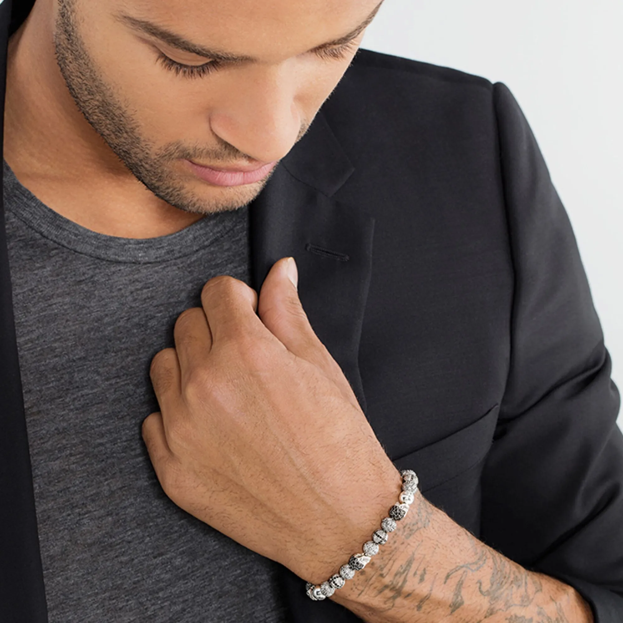 Women THOMAS SABO Bracelets|Bracelets-Bracelet cross and skull
