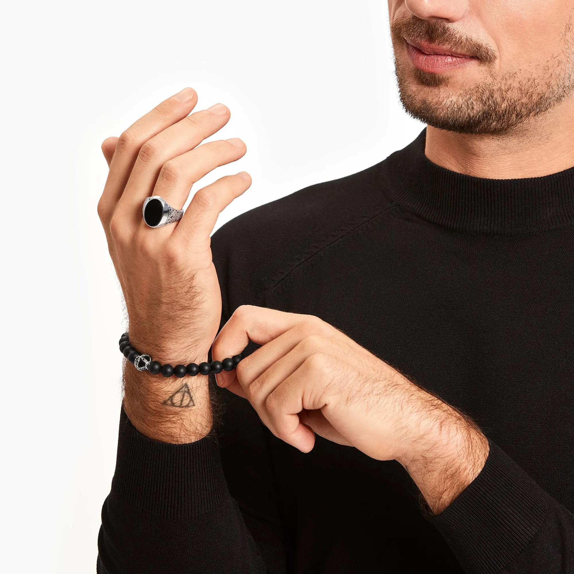 Women THOMAS SABO Bracelets|Bracelets-Bracelet cross black