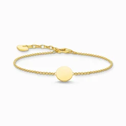 Women THOMAS SABO Bracelets|18-Carat Gold-Plating - 925 Silver-Bracelet disc gold