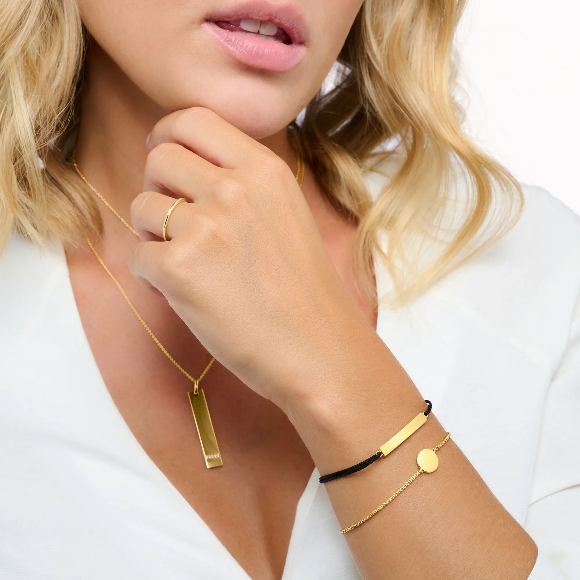 Women THOMAS SABO Bracelets|18-Carat Gold-Plating - 925 Silver-Bracelet disc gold