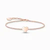Women THOMAS SABO Bracelets|18-Carat Rose Gold Plating - 925 Silver-Bracelet heart rose gold