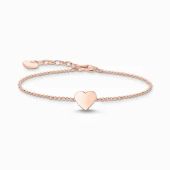 Women THOMAS SABO Bracelets|18-Carat Rose Gold Plating - 925 Silver-Bracelet heart rose gold
