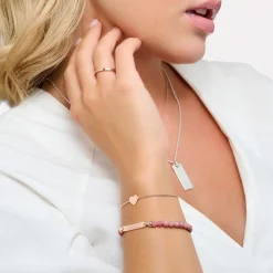 Women THOMAS SABO Bracelets|18-Carat Rose Gold Plating - 925 Silver-Bracelet heart rose gold