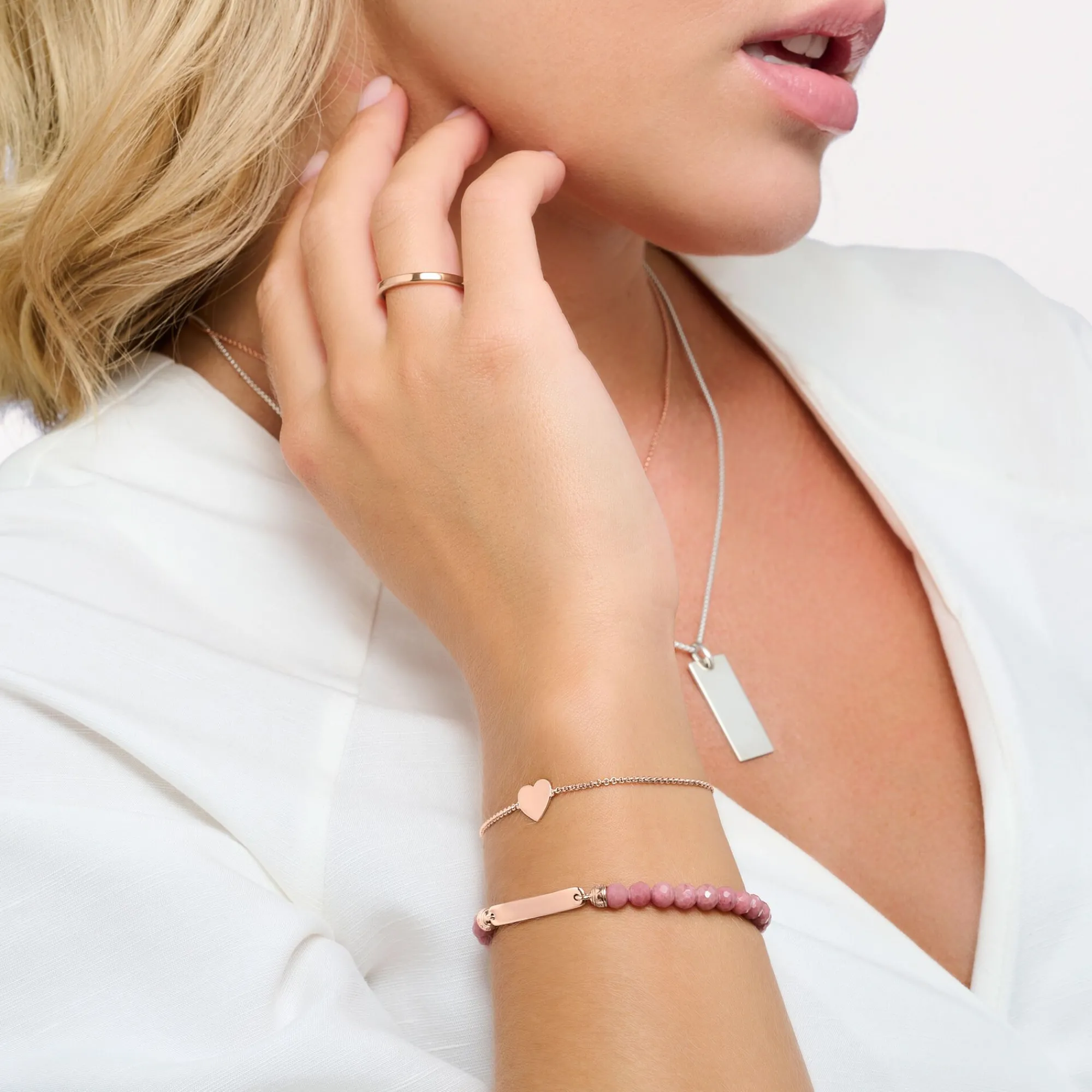 Women THOMAS SABO Bracelets|18-Carat Rose Gold Plating - 925 Silver-Bracelet heart rose gold