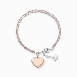 Women THOMAS SABO Bracelets|18-Carat Rose Gold Plating - 925 Silver-Bracelet heart rose gold silver
