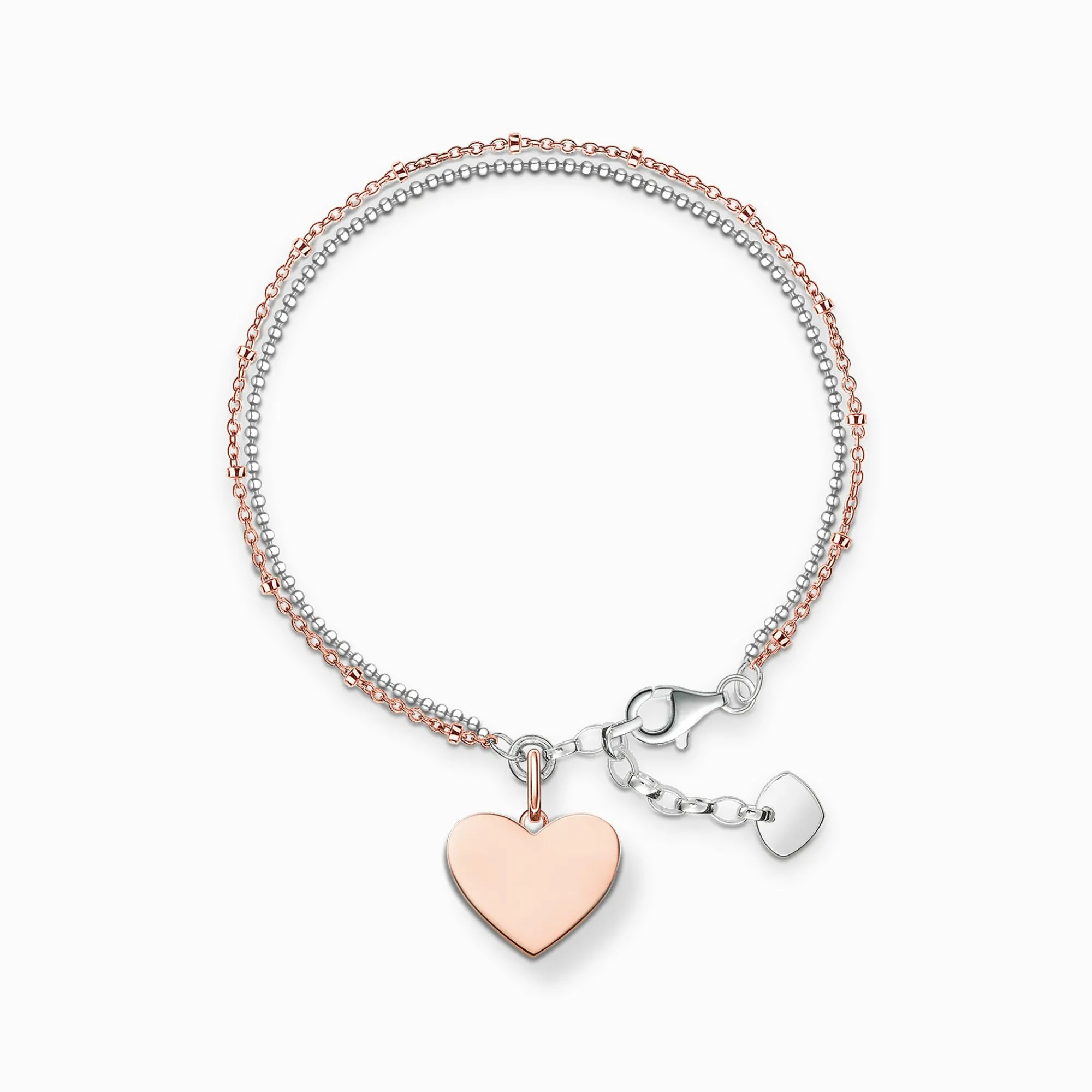 Women THOMAS SABO Bracelets|18-Carat Rose Gold Plating - 925 Silver-Bracelet heart rose gold silver