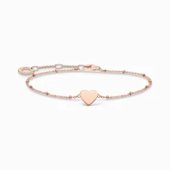 Women THOMAS SABO Bracelets|18-Carat Rose Gold Plating - 925 Silver-Bracelet heart with dots rose gold