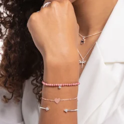 Women THOMAS SABO Bracelets|18-Carat Rose Gold Plating - 925 Silver-Bracelet heart with dots rose gold