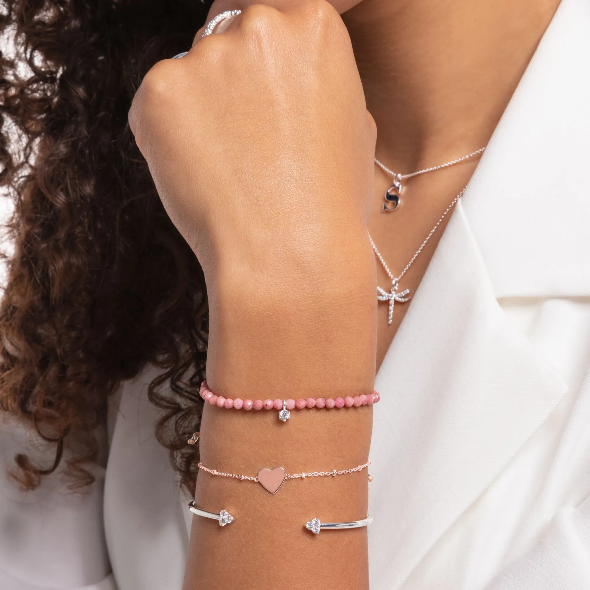 Women THOMAS SABO Bracelets|18-Carat Rose Gold Plating - 925 Silver-Bracelet heart with dots rose gold