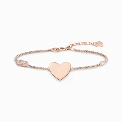 Women THOMAS SABO Bracelets|18-Carat Rose Gold Plating - 925 Silver-Bracelet heart with infinity