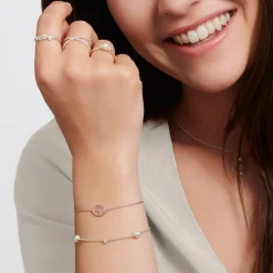 Women THOMAS SABO Bracelets|925 Silver-Bracelet pearls with white stones silver