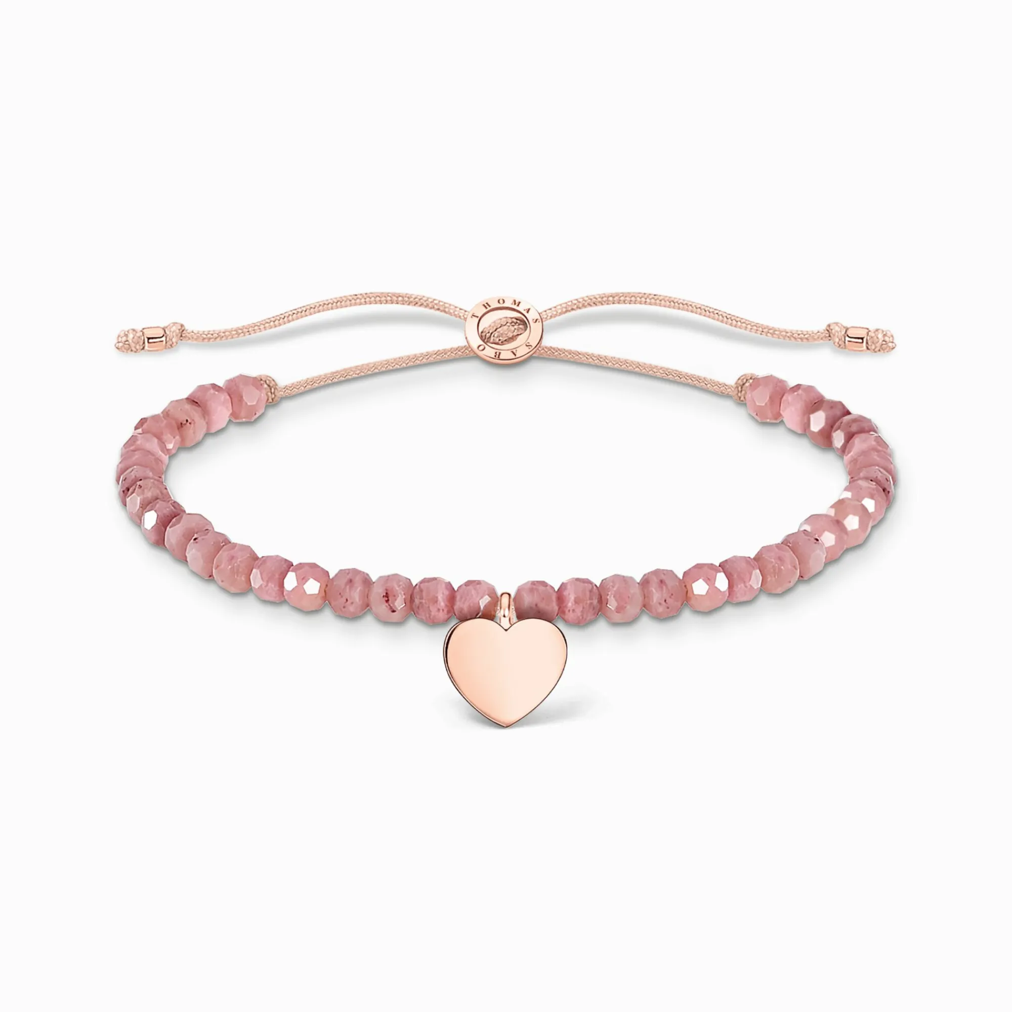 Women THOMAS SABO Bracelets|18-Carat Rose Gold Plating - 925 Silver-Bracelet pink pearls heart rose gold