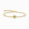 Women THOMAS SABO Bracelets|18-Carat Gold-Plating - 925 Silver-Bracelet Royalty star with stones gold