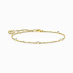 Women THOMAS SABO Bracelets|18-Carat Gold-Plating - 925 Silver-Bracelet white stones gold