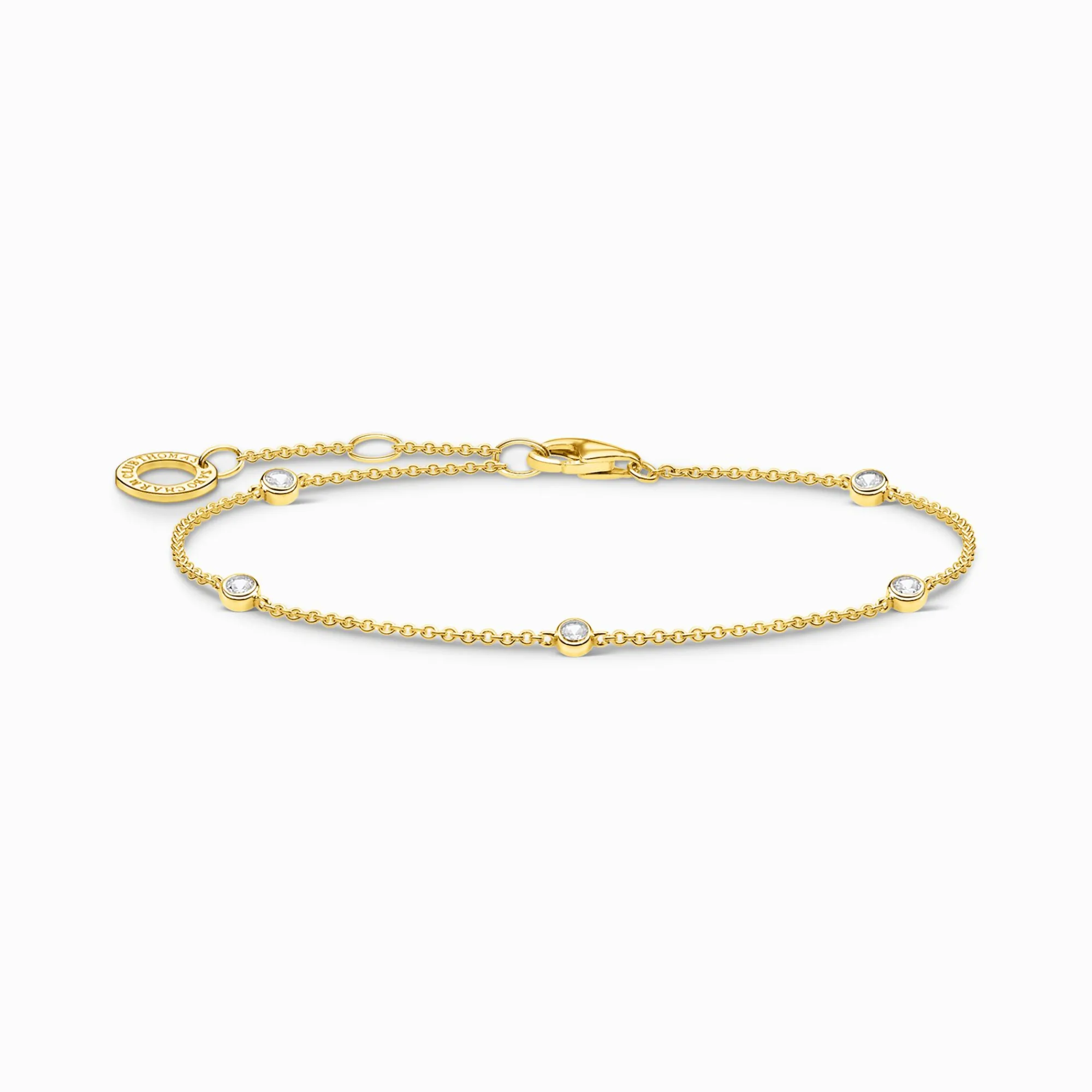 Women THOMAS SABO Bracelets|18-Carat Gold-Plating - 925 Silver-Bracelet white stones gold