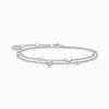 Women THOMAS SABO Bracelets|925 Silver-Bracelet with hearts and white stones silver