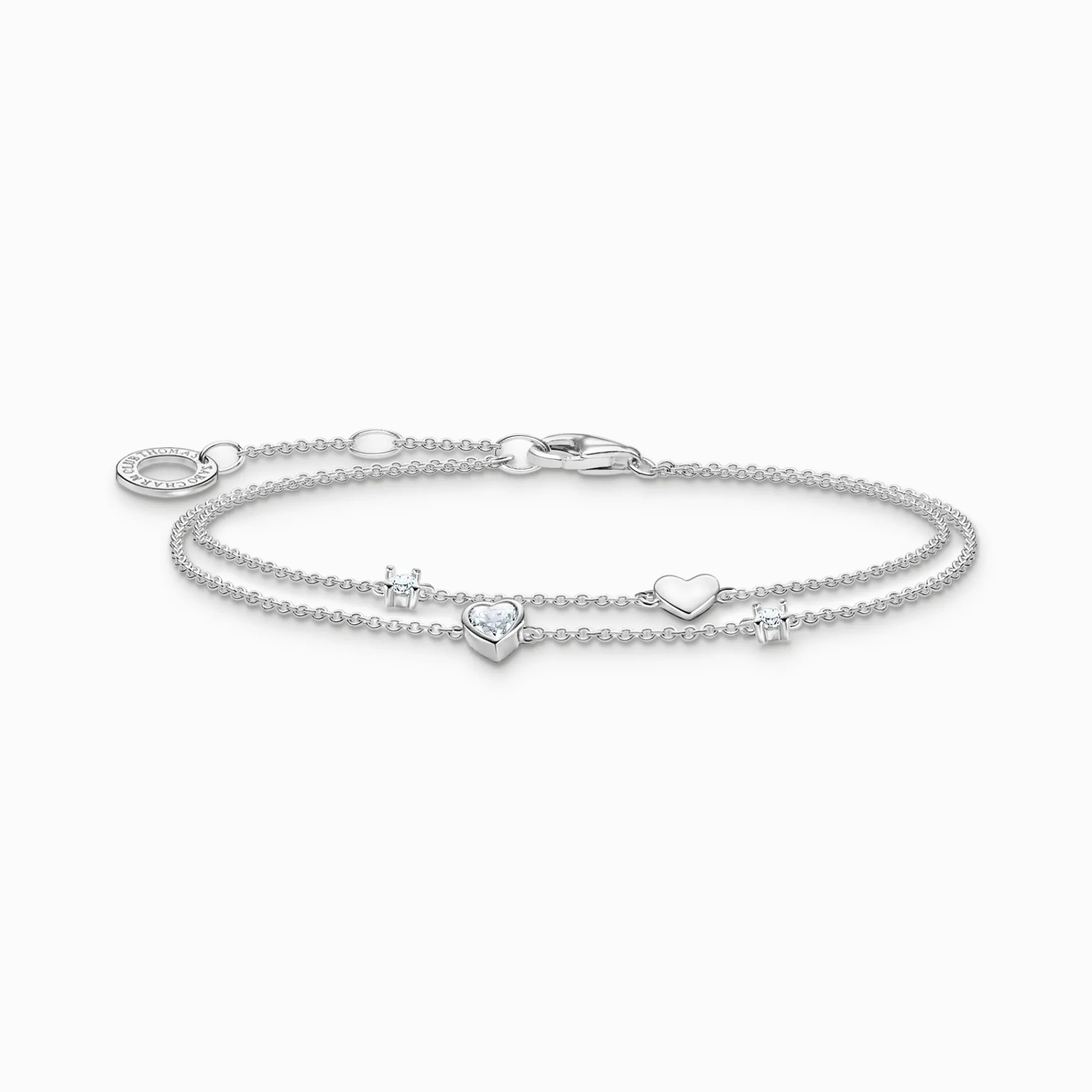 Women THOMAS SABO Bracelets|925 Silver-Bracelet with hearts and white stones silver