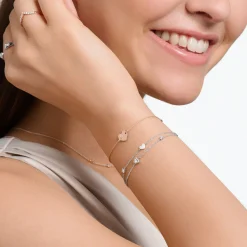 Women THOMAS SABO Bracelets|925 Silver-Bracelet with hearts and white stones silver