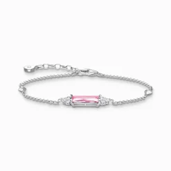Women THOMAS SABO Bracelets-Bracelet with pink and white stones silver
