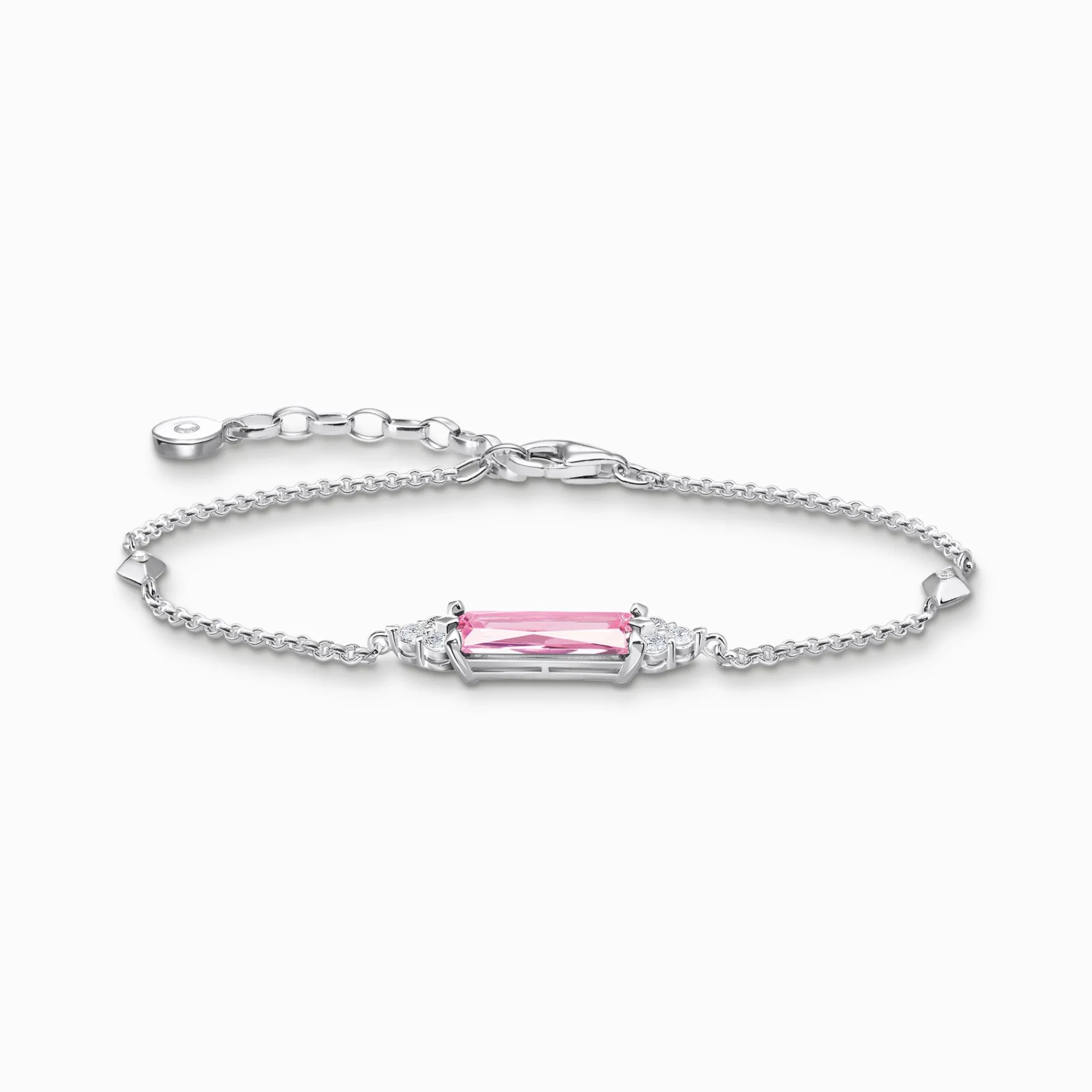 Women THOMAS SABO Bracelets-Bracelet with pink and white stones silver