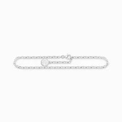 Women THOMAS SABO Anklets-Charm anklet with white Coin silver